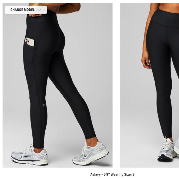 NWT Fabletics High Waisted Cold Weather Legging w/ pockets - Black - Medium - Picture 1 of 3